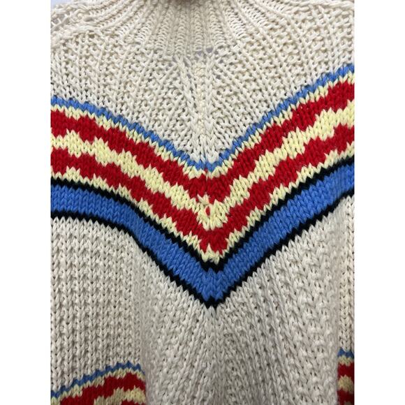 Crochet Poncho (White/Multi-Colored) - Picture 5 of 7